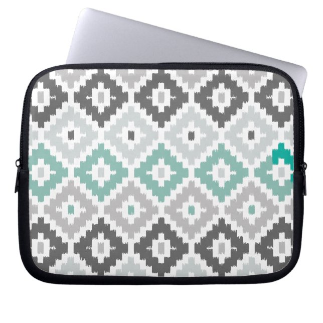 Capa Para Notebook Padrão de cinza Ikat Diamond, Impressão Tribal da  (Frente)