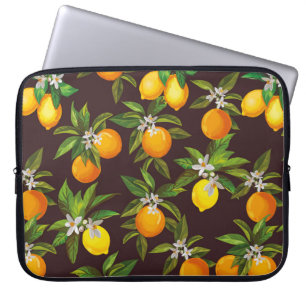Capa Para Notebook Padrão de citros sem costura. Dificuldade de colh