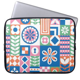 Capa Para Notebook padrão de colheita floral de abstrato. Escandiná