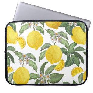 Capa Para Notebook Padrão de colheita perfeita de limão. Fruta trop