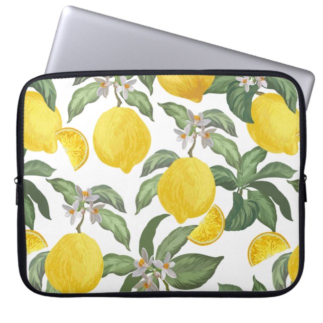 Capa Para Notebook Padrão de colheita perfeita de limão. Fruta tropic (Frente)