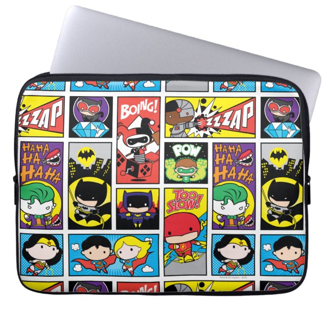 Capa Para Notebook Padrão de Compilação da Liga da Justiça Chibi (Frente)