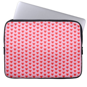 Capa Para Notebook Padrão de Corações Vermelhos e Rosa