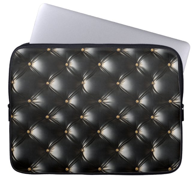 Capa Para Notebook Padrão de couro preto colado (Frente)