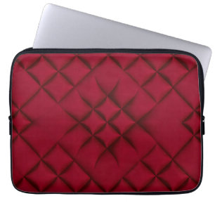 Capa Para Notebook Padrão de Couro Revestido Vermelho Intenso