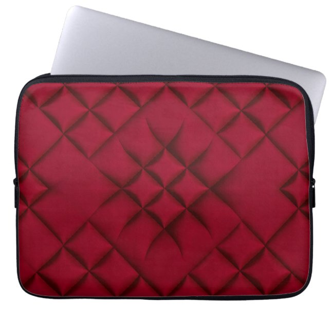 Capa Para Notebook Padrão de Couro Revestido Vermelho Intenso (Frente)