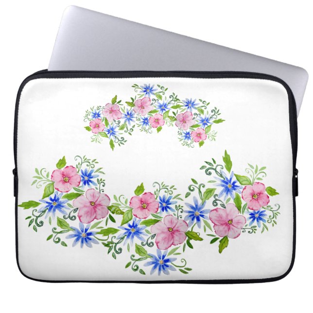 Capa Para Notebook Padrão de decoração floral elegante (Frente)