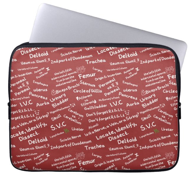 Capa Para Notebook Padrão de Desenho Anatômico Mínimo Laptop Médico (Frente)