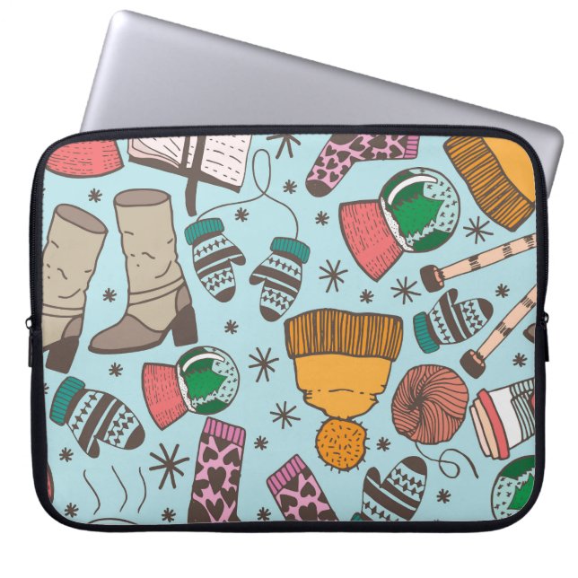 Capa Para Notebook Padrão de desenho da porta de moda de inverno (Frente)