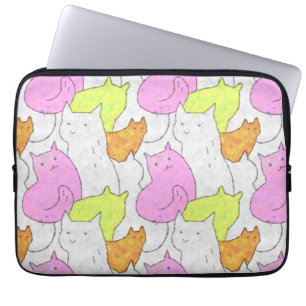 Capa Para Notebook Padrão de Desenho de Gatos em Aquarela Fofos