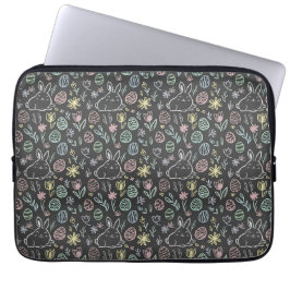 Capa Para Notebook Padrão de Desenho do Coelho de Páscoa na Lousa