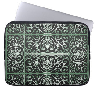 Capa Para Notebook Padrão de deslocamento verde e preto