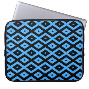 Capa Para Notebook Padrão de diamante azul-céu e preto