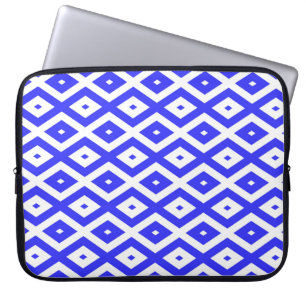 Capa Para Notebook Padrão de diamante azul real e branco