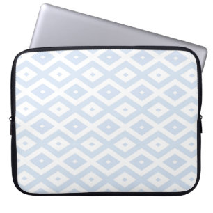 Capa Para Notebook Padrão de diamante branco e azul pálido
