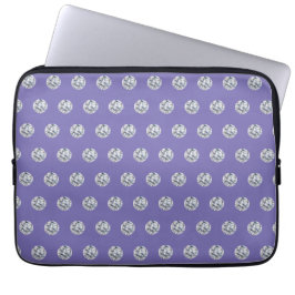 Capa Para Notebook Padrão de Diamante Elegante em Laptop Azul Lavanda