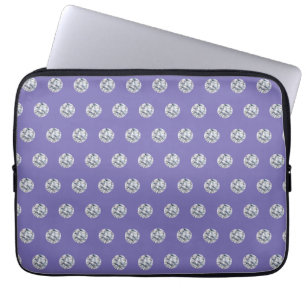 Capa Para Notebook Padrão de Diamante Elegante em Laptop Azul Lavanda