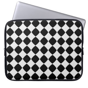 Capa Para Notebook Padrão de diamante preto e branco