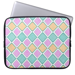 Capa Para Notebook Padrão de Diamante Prisma Harlequim Pastel