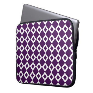 Capa Para Notebook Padrão de diamante roxo e branco