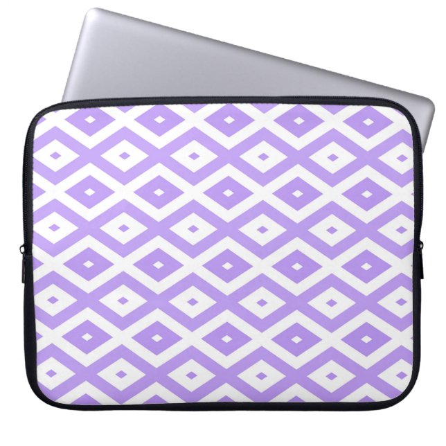 Capa Para Notebook Padrão de diamante roxo e branco (Frente)