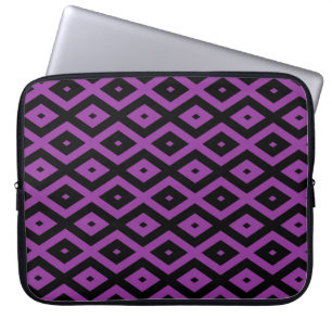 Capa Para Notebook Padrão de diamante roxo e preto