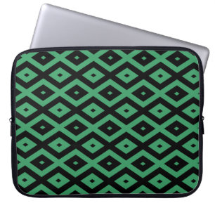 Capa Para Notebook Padrão de diamante verde e preto