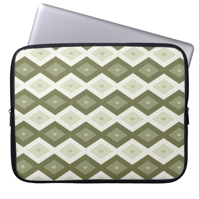 Capa Para Notebook Padrão de diamante verde-oliva (Frente)