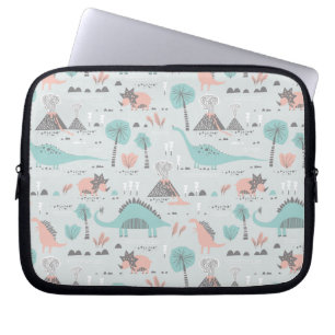 Capa Para Notebook Padrão de Dinossauro Pastel