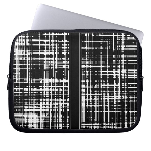 Capa Para Notebook Padrão de distribuição de Abstrato preto e branco (Frente)