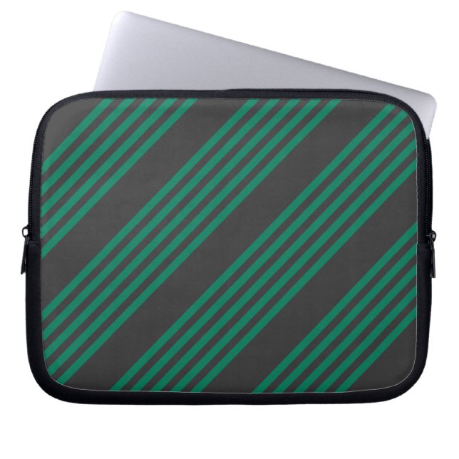 Capa Para Notebook Padrão de distribuição de fibras verdes e de carvã (Frente)