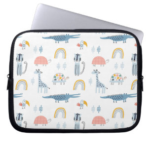 Capa Para Notebook Padrão de Diversão de Animais de Doodle