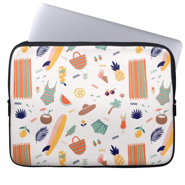 Capa Para Notebook Padrão de Diversão de Praia Sunny (Frente)
