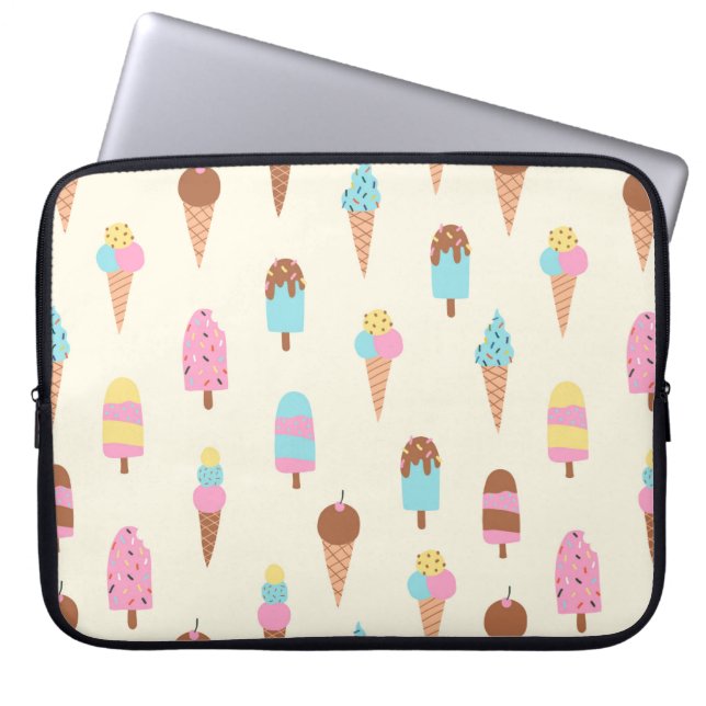 Capa Para Notebook Padrão de doçura de Sorvete de Pastel (Frente)