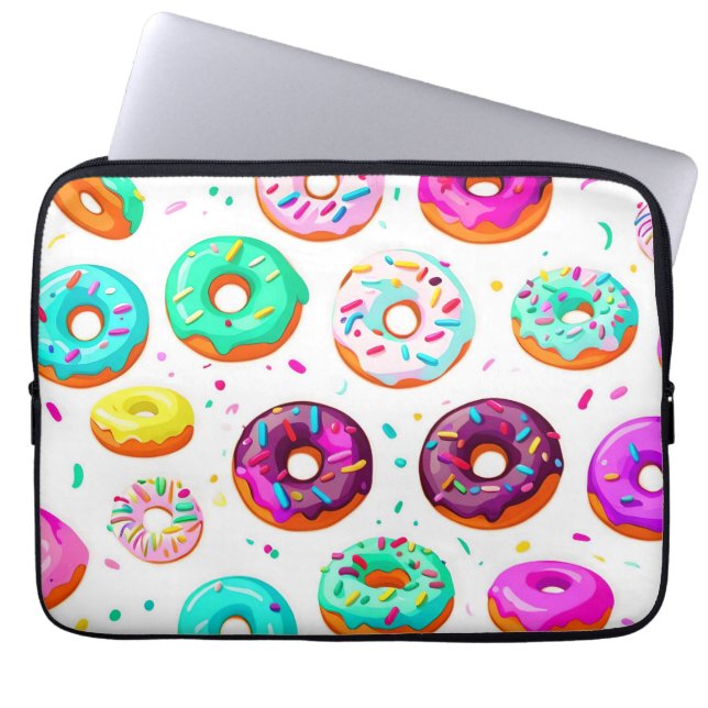 Capa Para Notebook Padrão de donuts de creme delicioso (Frente)