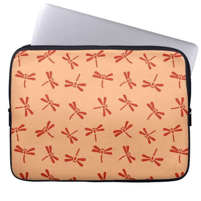 Capa Para Notebook Padrão de Dragonfly Japonês, tangerina laranja (Frente)