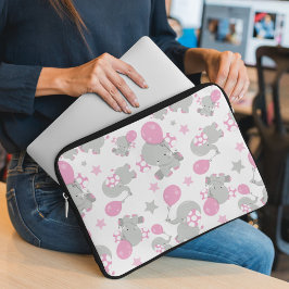 Capa Para Notebook Padrão De Elefantes, Elefantes Bonitos - Cinzas Ro