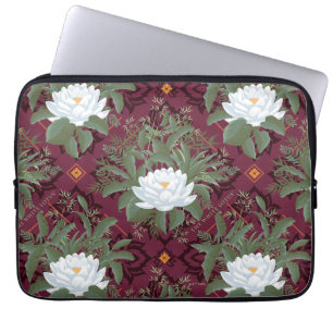 Capa Para Notebook Padrão de Elegância do Crimson Lotus - O Lotus Bra