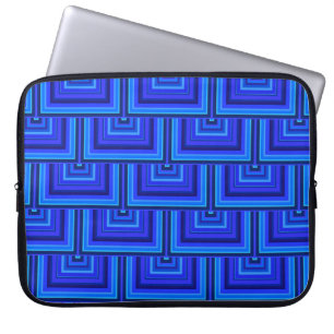 Capa Para Notebook Padrão de escalas quadradas de faixas azuis