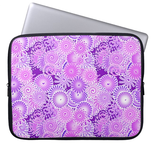 Capa Para Notebook Padrão de espiral frontal, tons roxos (Frente)