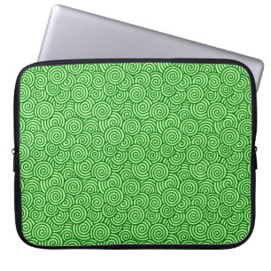 Capa Para Notebook Padrão de espiral japonês - pinheiro e verde lim