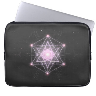 Capa Para Notebook Padrão de Estrela de Geometria Sagrada Luminosa