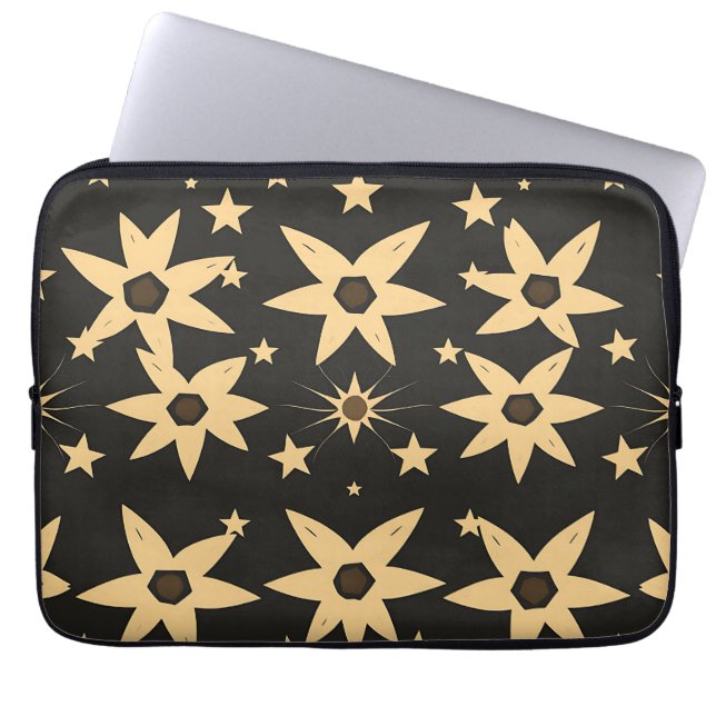 Capa Para Notebook Padrão de Estrela Dourada no Céu Noturno Celestial (Frente)
