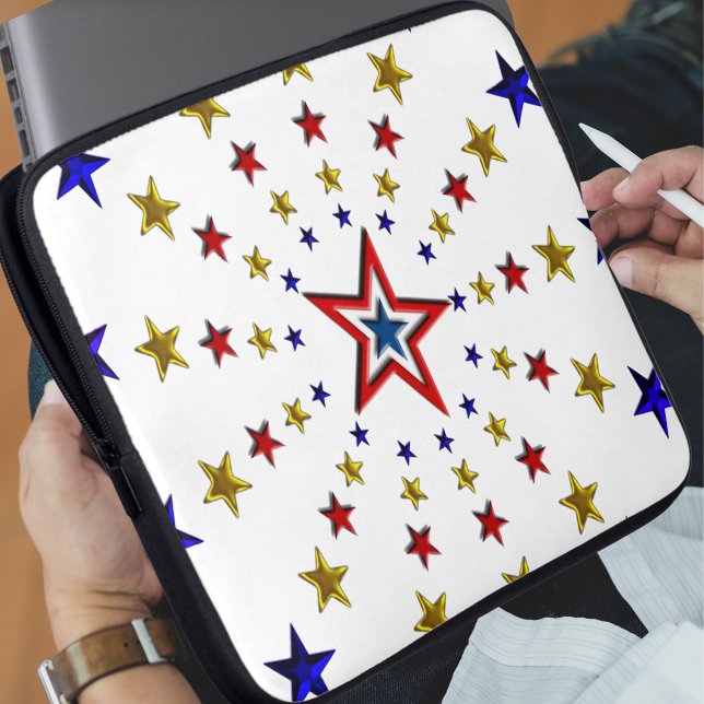 Capa Para Notebook Padrão de Estrelas Patrióticas (Pattern of Patriotic Stars Laptop Sleeve)
