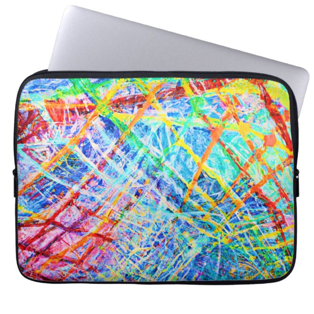 Capa Para Notebook Padrão de Explosão de Cores Abstratas Vibrantes (Frente)