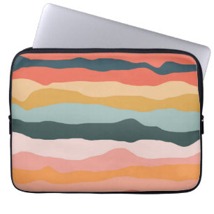 Capa Para Notebook Padrão de Faixa de Coral Terrestre Colorida abstra