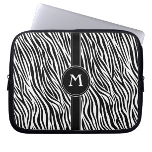 Capa Para Notebook Padrão de faixa de zebra com monograma