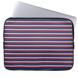 Capa Para Notebook Padrão de Faixa Vermelha marinho Azul