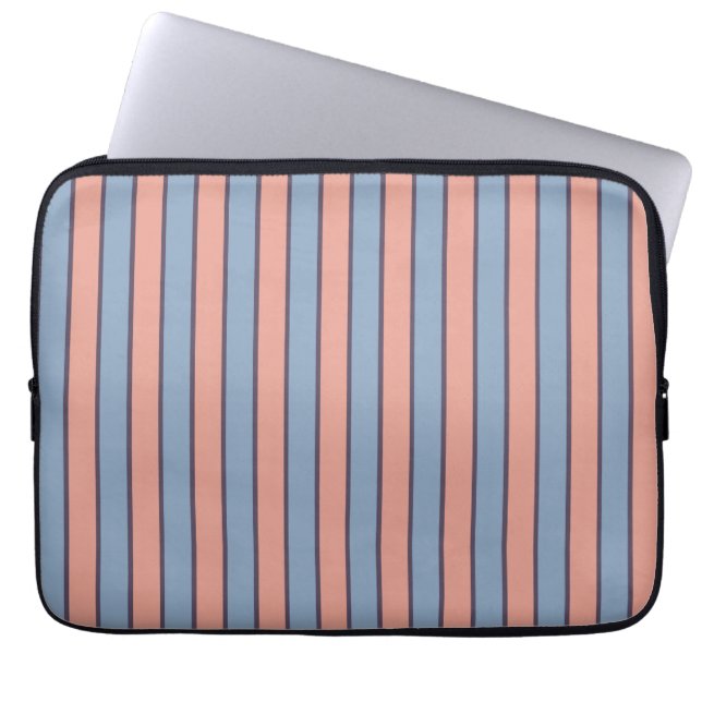 Capa Para Notebook Padrão de faixas de linha rosa e azul (Frente)