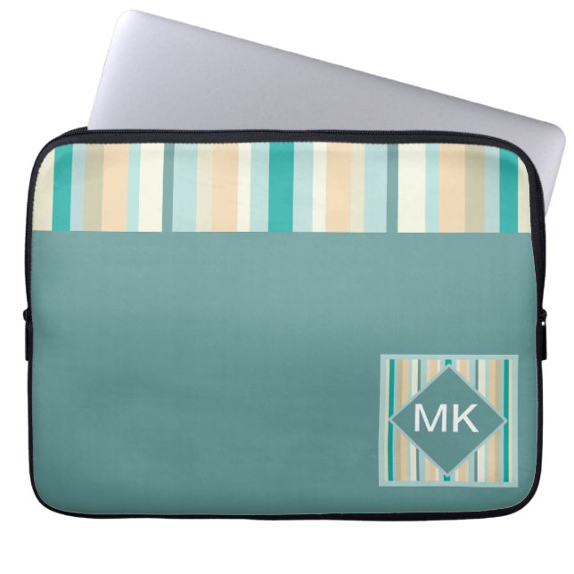 Capa Para Notebook Padrão de faixas de praia (Frente)